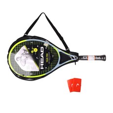 테니스 라켓-추천-헤드 투어 프로 STR 테니스라켓 + 손목 밴드 7cm 2p 세트, 라임+그레이(라켓), 랜덤발송(손목 밴드)