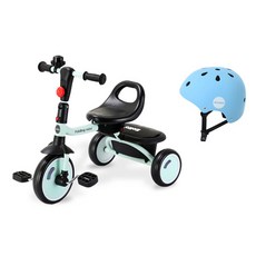 조코 폴딩 미니 유아동 세발자전거 + 헬멧 세트, 민트(자전거), 스카이(헬멧)