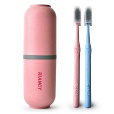 팡팡카트 여행용 칫솔 케이스 핑크 + 칫솔 2종 세트, 1세트