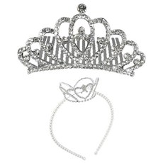 FLO-J 왕관진주 머리띠 + 왕관큐빅빗삔 세트, 실버(왕관진주 머리띠), 실버(왕관큐빅빗삔), 1세트