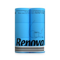 레노바 3겹 블랙라벨 컬러 화장지 Blue 16.1m, 6롤, 1팩