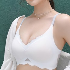 삼각 포인트 물결 얇은 노와이어 임산부 브래지어
