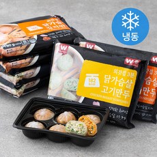 외갓집 3분 닭가슴살 고기만두 180g x 3개 + 김치만두 180g x 3개 세트 (냉동), 1세트