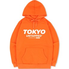 언탭트 남성용 빅사이즈 TOKYO 레이서 빅로고 기모 후드티셔츠