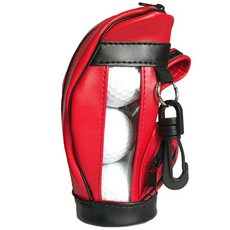에이팀 라운딩 휴대용 골프공 포켓 미니 가방, 레드, 1개