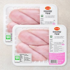 한강식품 무항생제 인증 닭가슴살 (냉장), 500g, 2개