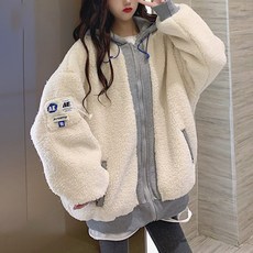 페이퍼먼츠 큐티 루즈핏 패치 후드 집업 03423