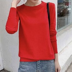 소니오 멀티컬러 라운드 슬림 스웨터 임부복
