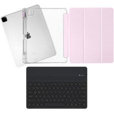 라이노핏 태블릿PC 케이스 + 와이드 블루투스 키보드 세트, 베이비 핑크(케이스), 블랙(키보드)