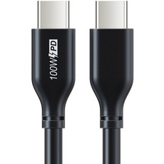 케이블타임 C타입 to C타입 고속 충전 케이블 100W CU02, 1m, 블랙, 1개