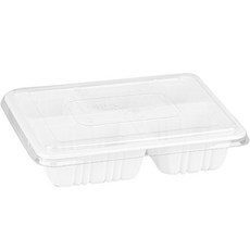 스완 국 찜 탕 도시락 실링 배달 일회 용기 2318 70호 5칸 900ml x 100p 백색 + 뚜껑 100p 세트, 100개입, 1세트