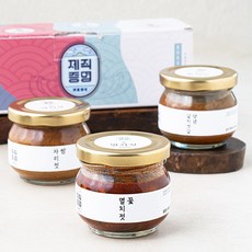 제직증명 전통 젓갈 꽃멸치젓 100g + 쌈자리젓 100g + 갈치속젓 100g 선물세트, 1세트