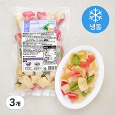 네니아 유기가공식품 인증 우리밀 삼색수제비 (냉동), 3개, 500g