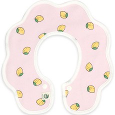 유아용 양면 롤링턱받이, 43 레몬 핑크, 1개, 1개