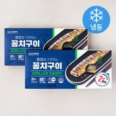 랭킹수산 렌지에 구워먹는 꽁치구이 (냉동), 80g, 2팩
