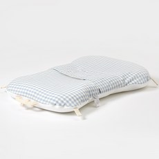 이몽 유아용 뒤집기 방지 듀얼 휴대용 커버 분리형 체크 패턴 침대, 체크패턴 블루
