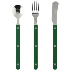 파르베 1인 디저트 3종 세트, 그린, 티스푼 + 티포크 + 버터나이프