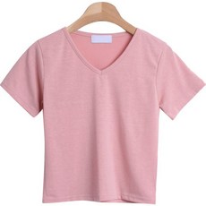 시크블랙 여성용 유벨린 베이직 크롭 반팔티 cpt11960k32