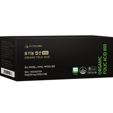 뉴트리코어 유기농 WCS 엽산 800 NOCHESTEM 18g, 60정, 5개