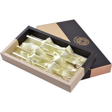 현진 샤이닝 티타늄 롱티스푼 포크 6종 세트, 1세트, 롱티스푼 3p + 롱티포크 3p + 케이스 1세트, 롱티스푼 3p + 롱티포크 3p + 케이스