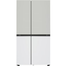 LG냉장고2도어 [색상선택형] LG전자 디오스 오브제 컬렉션 양문형 냉장고 메탈 방문설치 그레이(상단) 화이트(하단) S634MGW12Q