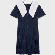 쥬시쥬디 J빅카라 배색 플리츠 원피스 JWOP32B8