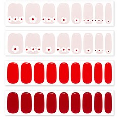 데싱디바 글레이즈 네일 스티커, 레드 플라워, 1개