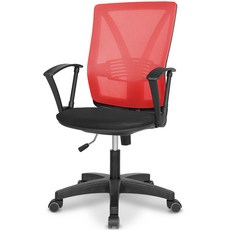 체어포커스 힐링체어 블랙바디 베이직 메쉬 책상의자 T100, 레드