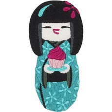 예쁜 장식용 열접착식 와펜, 기모노인형5, 1개