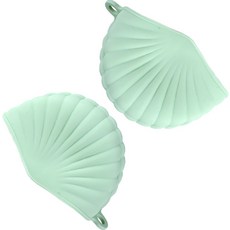 Solving Clam 廚房矽膠耐熱手套鍋柄, 薄荷, 2個