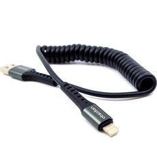 옵시디언 차량용 USB A to 라이트닝 핸드폰 스프링 코일 충전케이블, 12cm, 1개