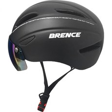 브렌스 프리미엄 어반 고글헬멧 자전거 헬멧, 블랙 + 칼라고글
