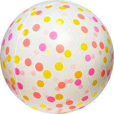 두로카리스마 땡땡이 비치볼, 30cm, 아이보리 + 도트 패턴 30cm, 아이보리 + 도트 패턴