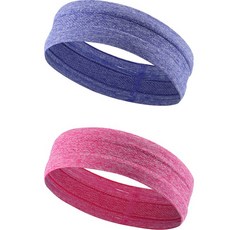 Yogojogo髮帶 19, 淺紫色、玫紅色, 2個