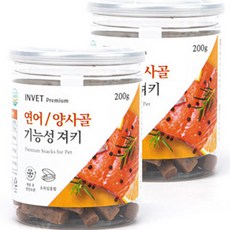 인벳 강아지용 프리미엄 져키, 200g, 2개, 연어 + 양사골 혼합맛