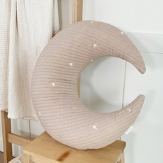 마롤로뜨 누빔 자수 달 C자형 수유쿠션, 베이지덕