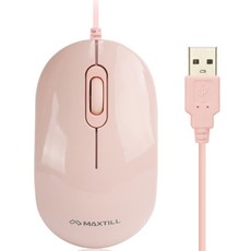 맥스틸 무소음 USB 마우스 MO-M101U, 핑크