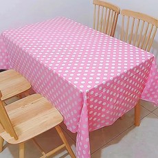 캐치 컬러풀 도트 파티 테이블보 2p, 핑크, 137 x 183 cm