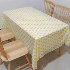 캐치 컬러풀 도트 파티 테이블보 2p, 화이트 옐로우, 137 x 183 cm 화이트 옐로우, 137 x 183 cm