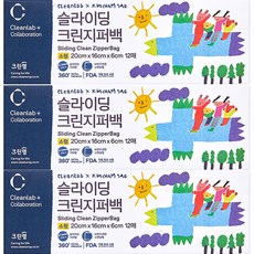 크린랲 김참새 슬라이딩 지퍼백, 소(S), 12개입, 3개