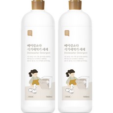 쉼표365 베이킹소다 식기세척기 액체 세제, 1000ml, 2개