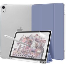제이로드 클리어 펜슬 수납 태블릿 PC 케이스 + 종이질감 보호필름 세트, 라벤더
