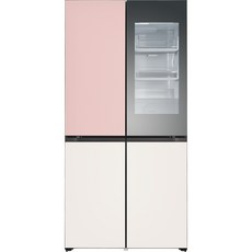 [색상선택형] LG전자 오브제 디오스 노크온 미러글라스 빌트인타입 4도어 양문형 냉장고 미스트 방문설치, 오브제컬렉션 핑크 베이지, M623GPB352S