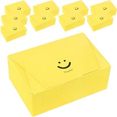 핸즈픽 스마일 귀여운 쿠키 베이커리 상자 중, 옐로우, 10개