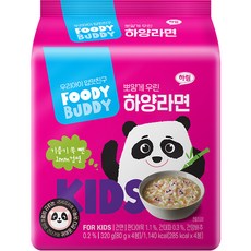 푸디버디 하양라면, 사골곰탕맛, 80g, 4개