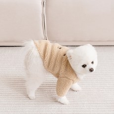 울리 반려동물 댕댕이 양털 후리스, 베이지