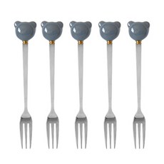 라임올리브 바네 곰돌이 티포크, 그레이, 5개