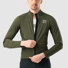 ROCKBROS 洛克兄弟 Road to Sky刷毛防風自行車夾克 TLWT001, 軍綠色