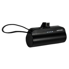 유니콘 도킹형 휴대용 미니 보조배터리 5000mAh 애플8핀 & C타입, PD-5000M, 블랙