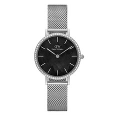 다니엘웰링턴 여성용 PETITE LUMINE BEZEL MESH MOP 천연자개 큐빅 시계 28mm